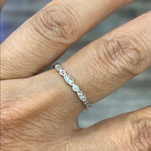 14k Solid Yellow, White or Rose Gold Eternity Band - Picture 6 of 8